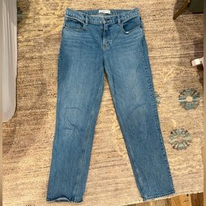 Abercrombie & Fitch Light Blue Denim Jeans The 90’s Straight Jean Mid Rise